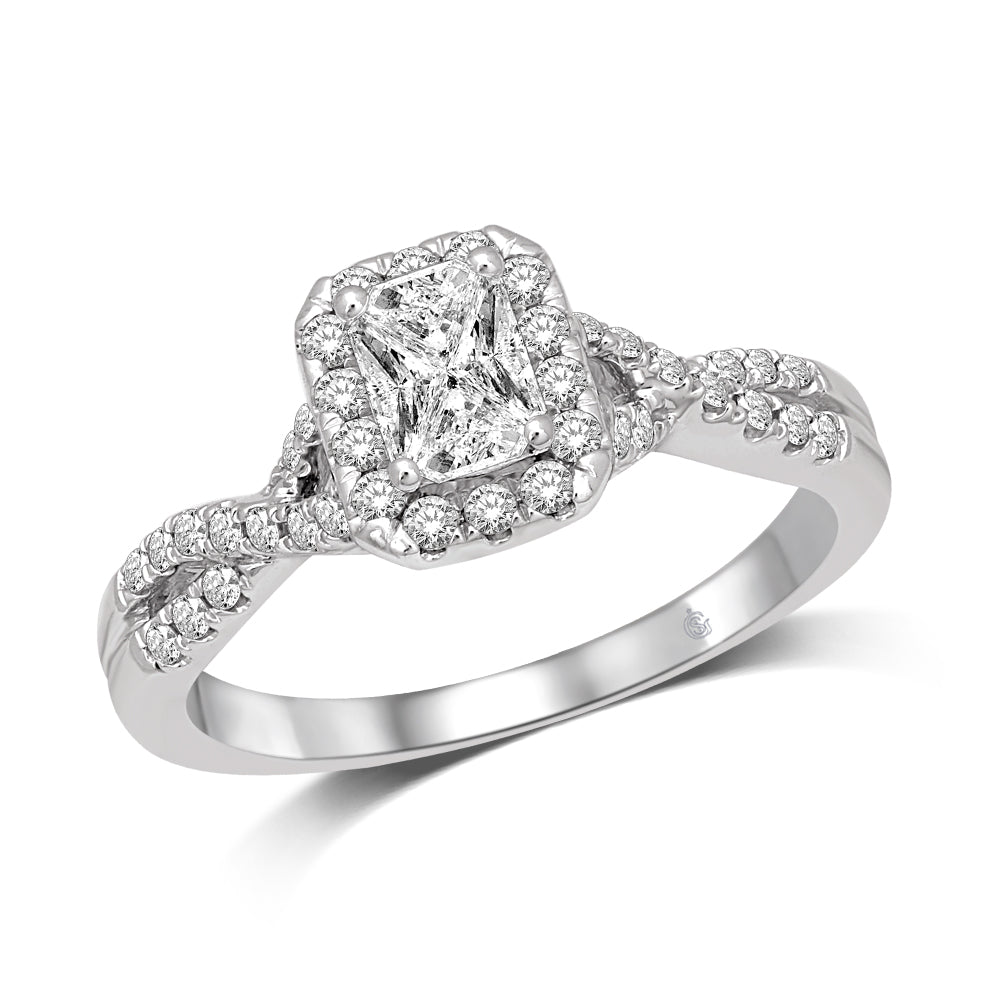 Lovecuts 14K White Gold 5/8 Ct.Tw. Diamond Engagement Ring