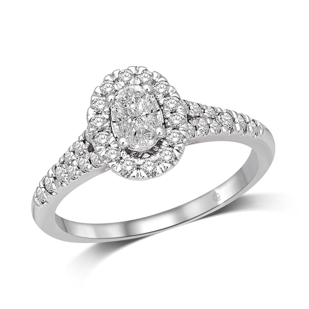 Lovecuts 14K White Gold 5/8 Ct.Tw. Diamond Engagement Ring