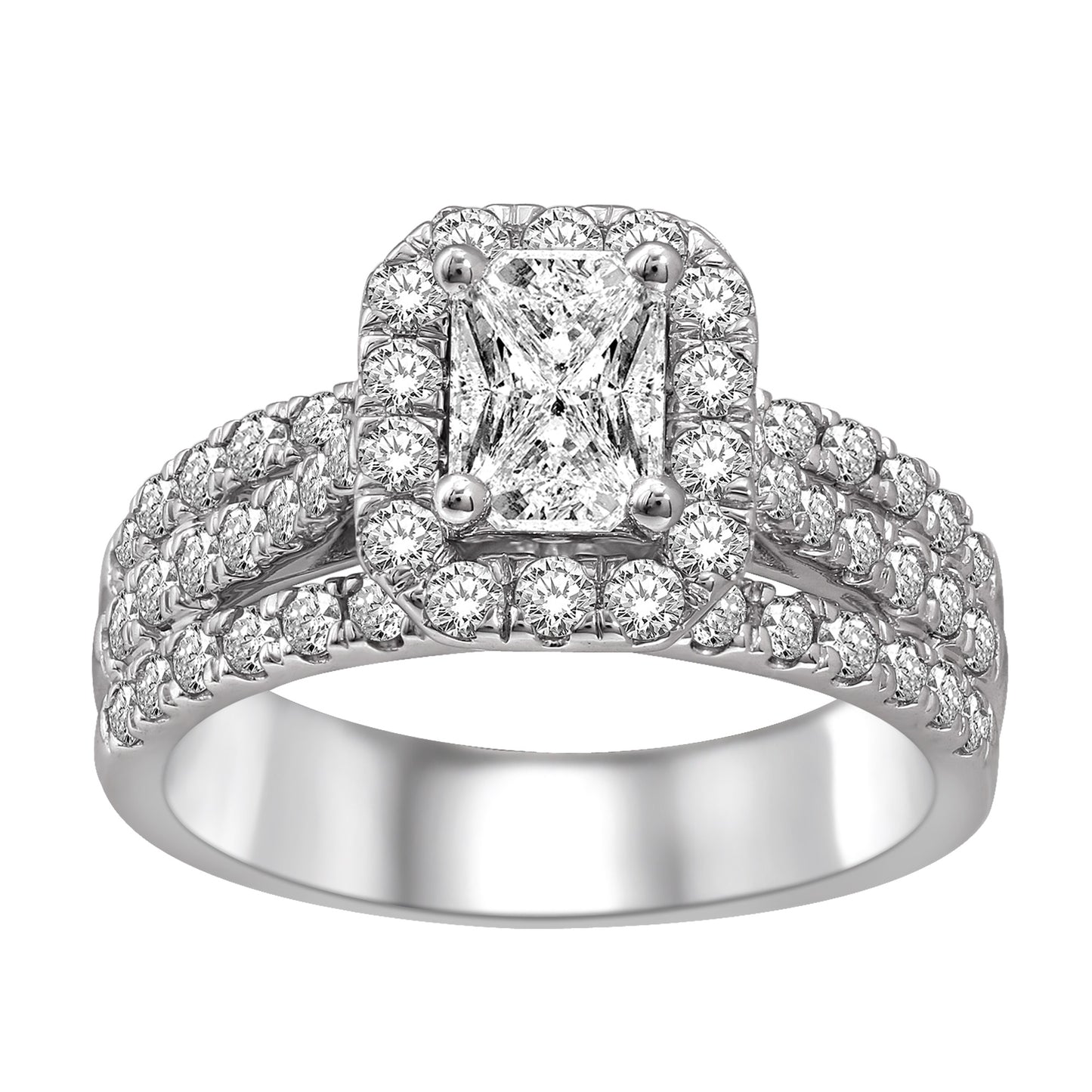 Lovecuts 14K White Gold 1 1/2 Ct.Tw. Diamond Engagement Ring
