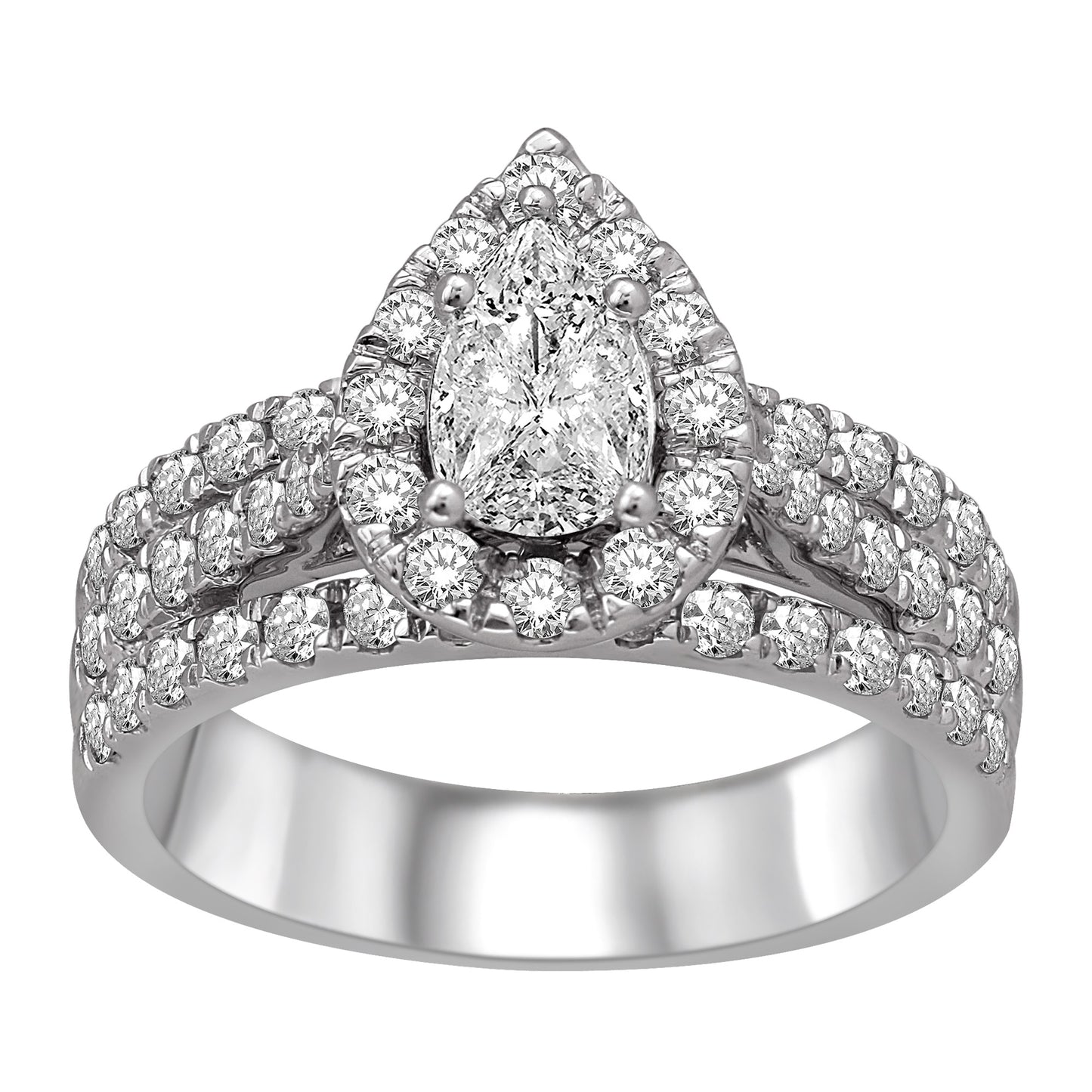 Lovecuts 14K White Gold 1 1/2 Ct.Tw. Diamond Engagement Ring