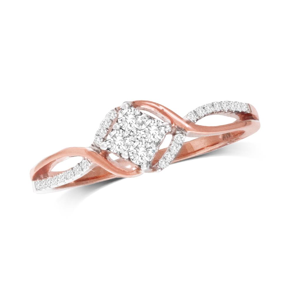 10K Rose Gold 1/5 Ct.Tw. Diamond Promise Ring