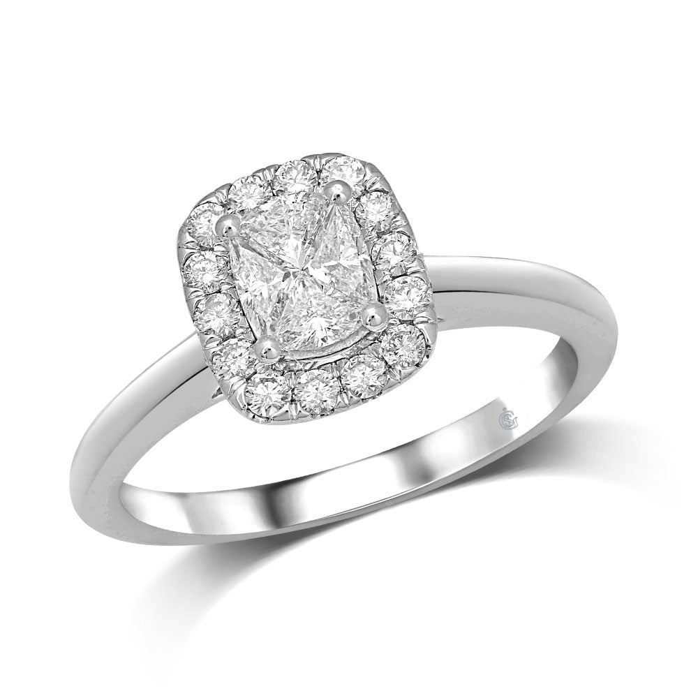 Lovecuts 14K White Gold 1/3 Ct.Tw. Diamond Engagement Ring