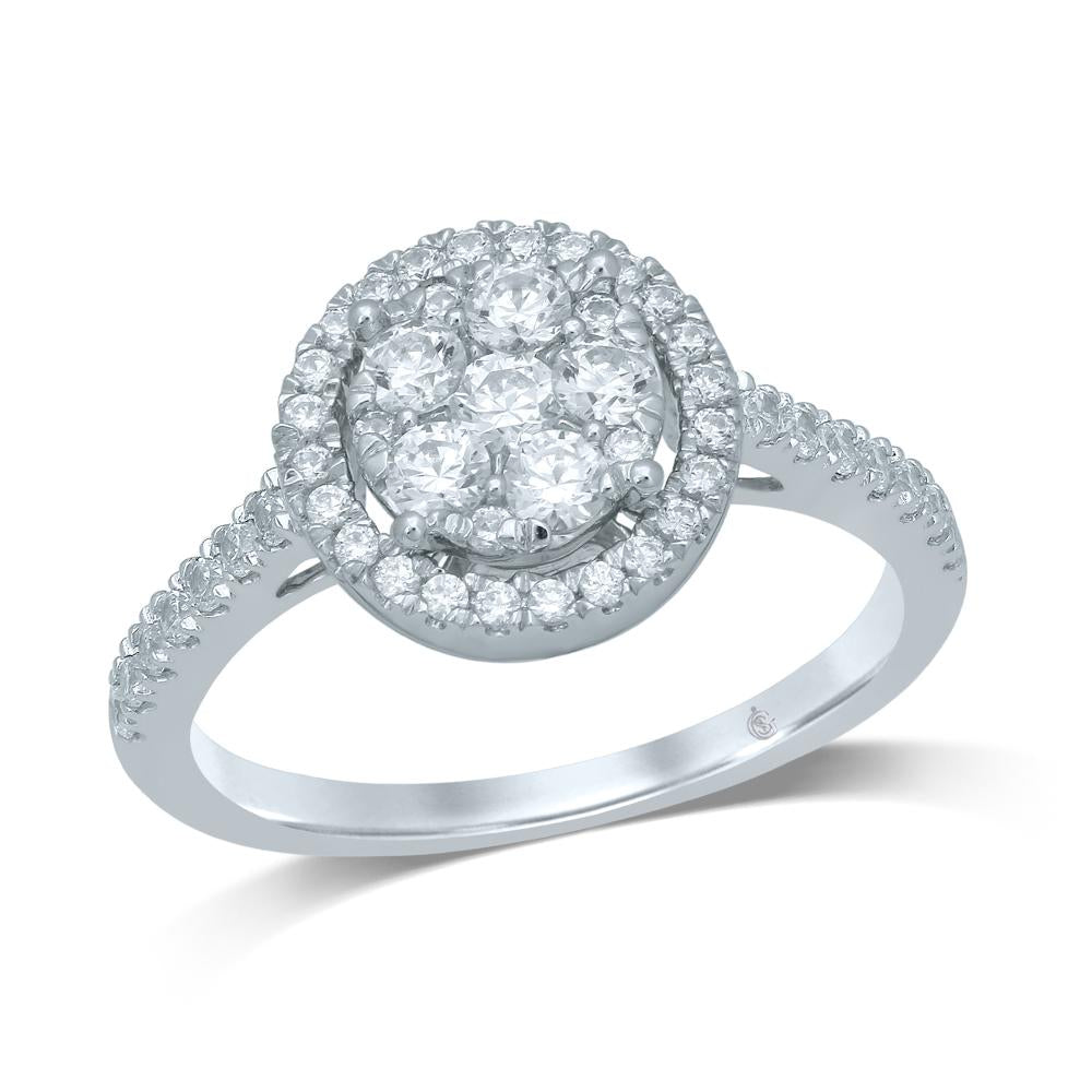 14K White Gold 3/4 Ct.Tw. Diamond Engagement Ring