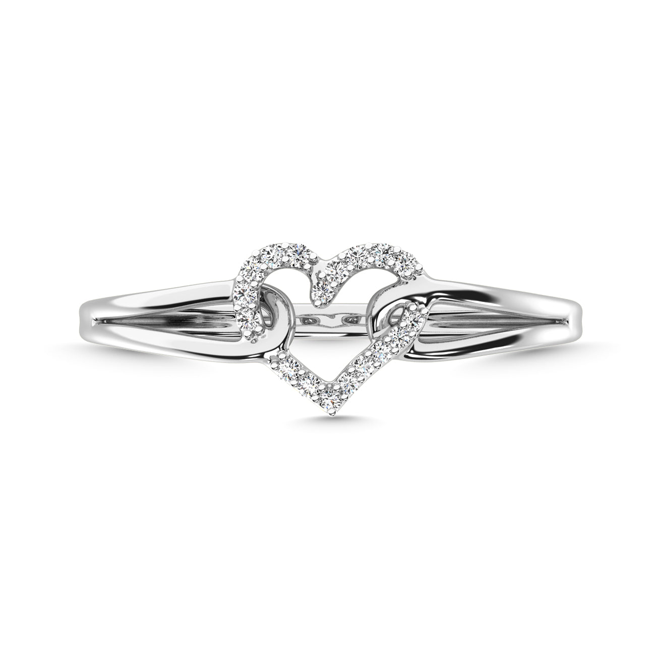10K White Gold 1/20 Ct.tw Diamond Heart Ring
