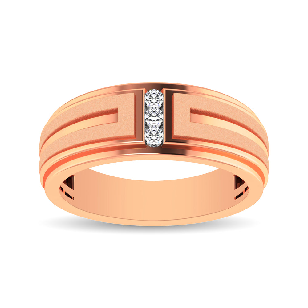 10K Rose Gold 1/10 Ct.Tw. Diamond Men's Ring