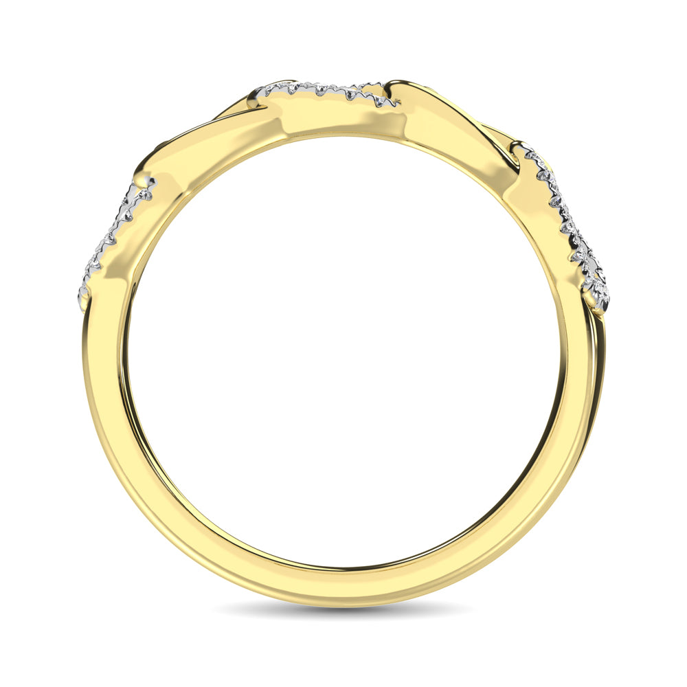 14K Yellow Gold 1/6 Ct.Tw. Diamond Interlinked Anniversary Band