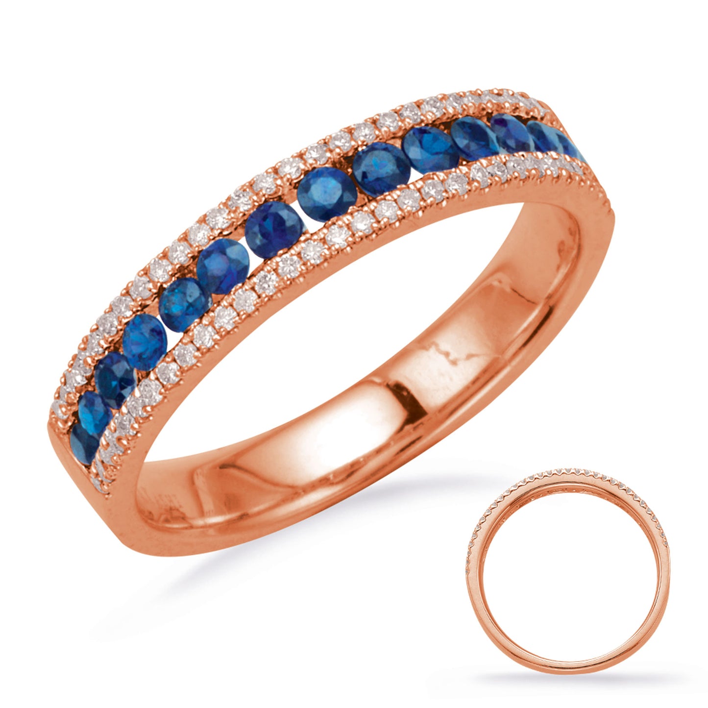 Rose Gold Sapphire & Diamond Ring