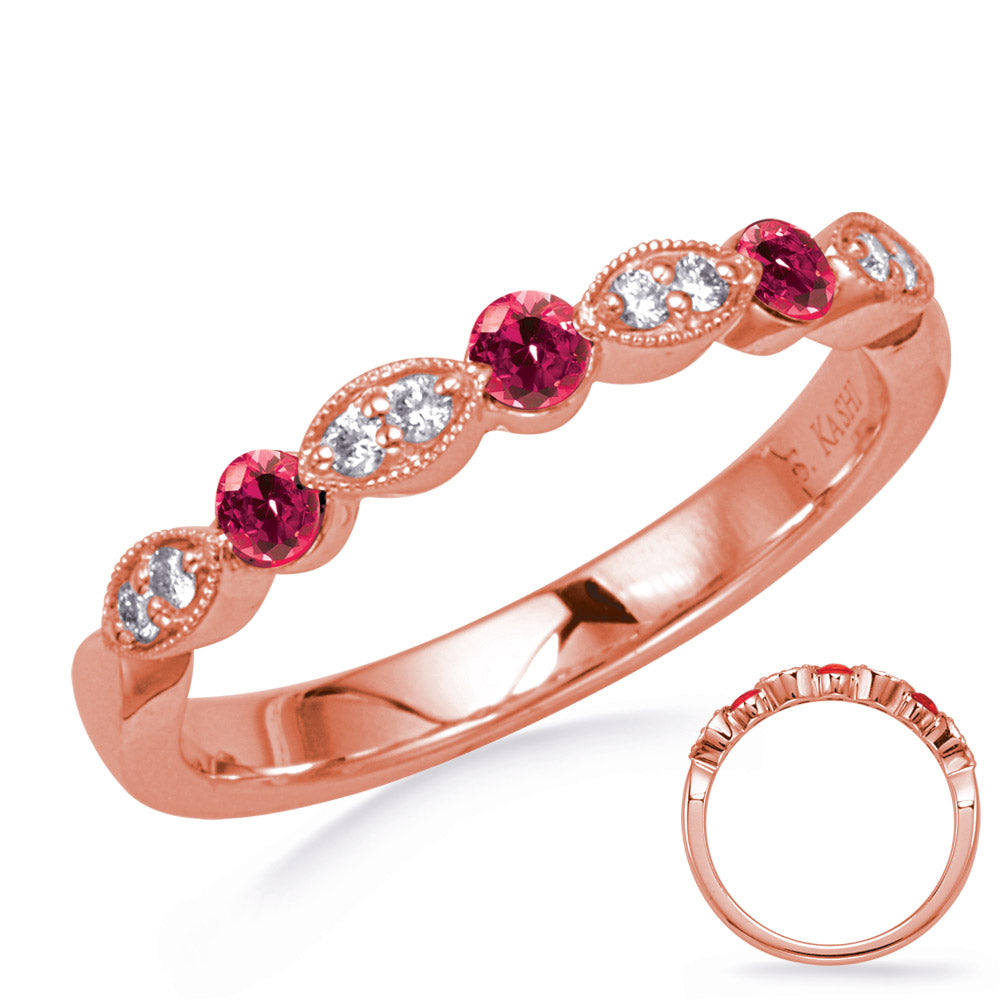 Rose Gold Ruby & Diamond Ring
