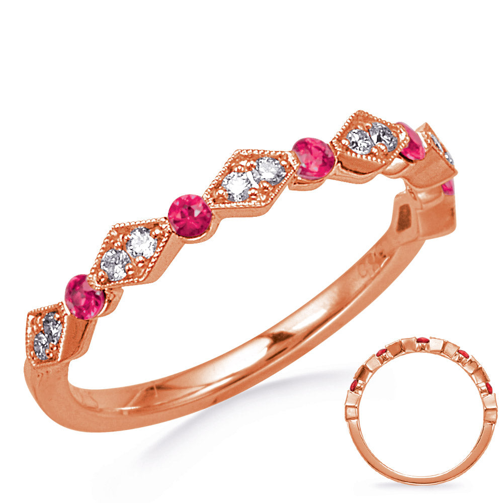 Rose Gold Ruby & Diamond Ring