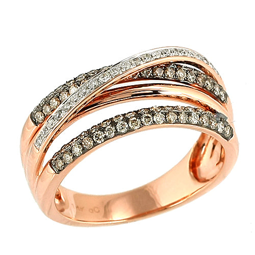 14KR 0.60CTW CHAMPAGNE DIAMOND ROSE GOLD RING