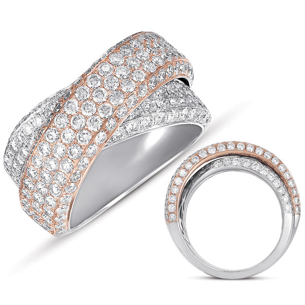 Rose & White Gold Diamond Pave Ring