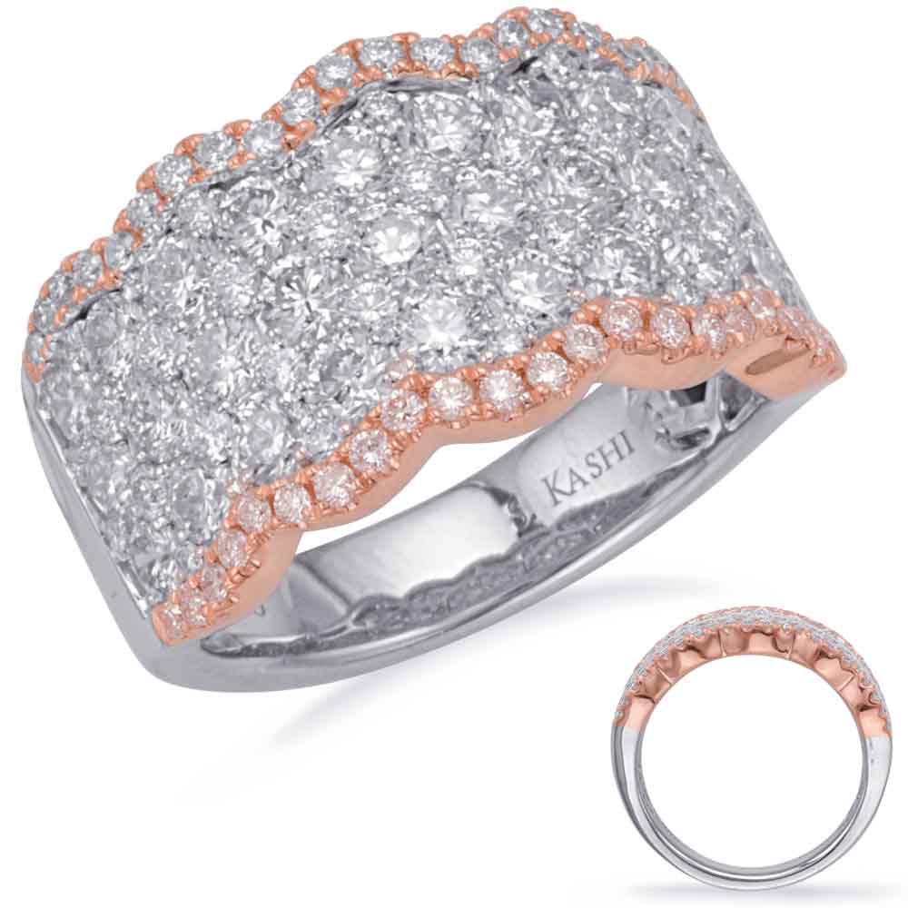Rose & White Gold Diamond Fashion Ring