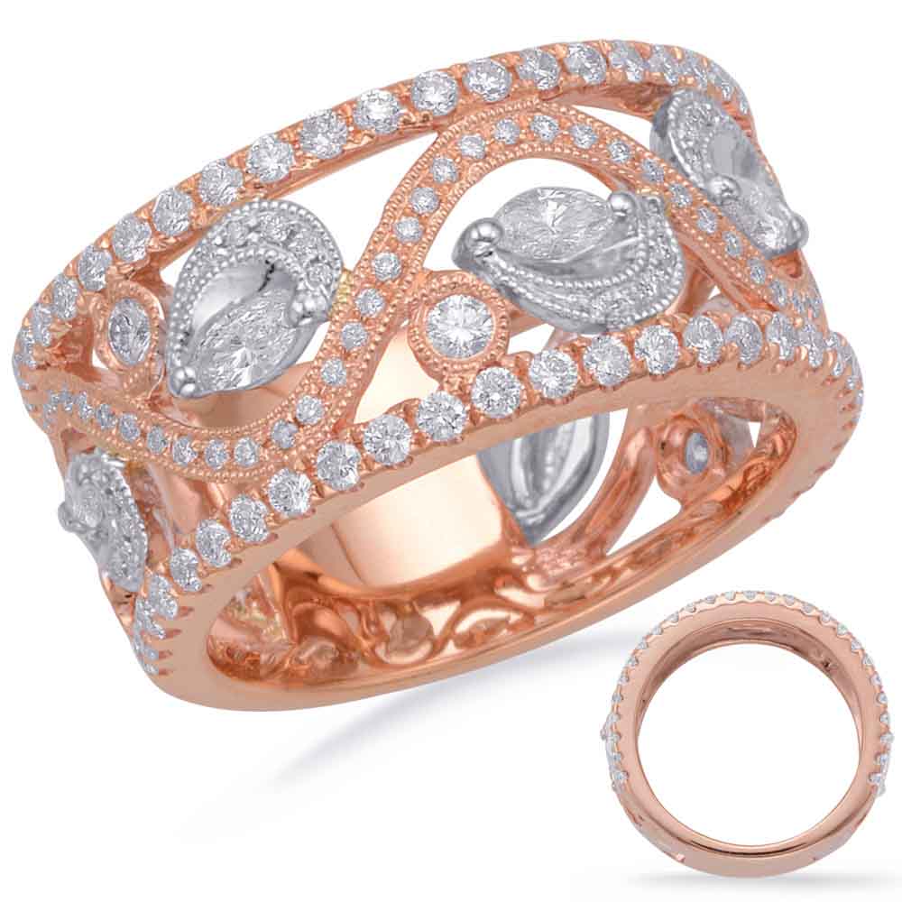 Rose & White Gold Diamond Fashion Ring