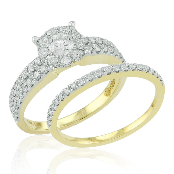 14KY 1.15CTW FLEUR BRIDAL SET
