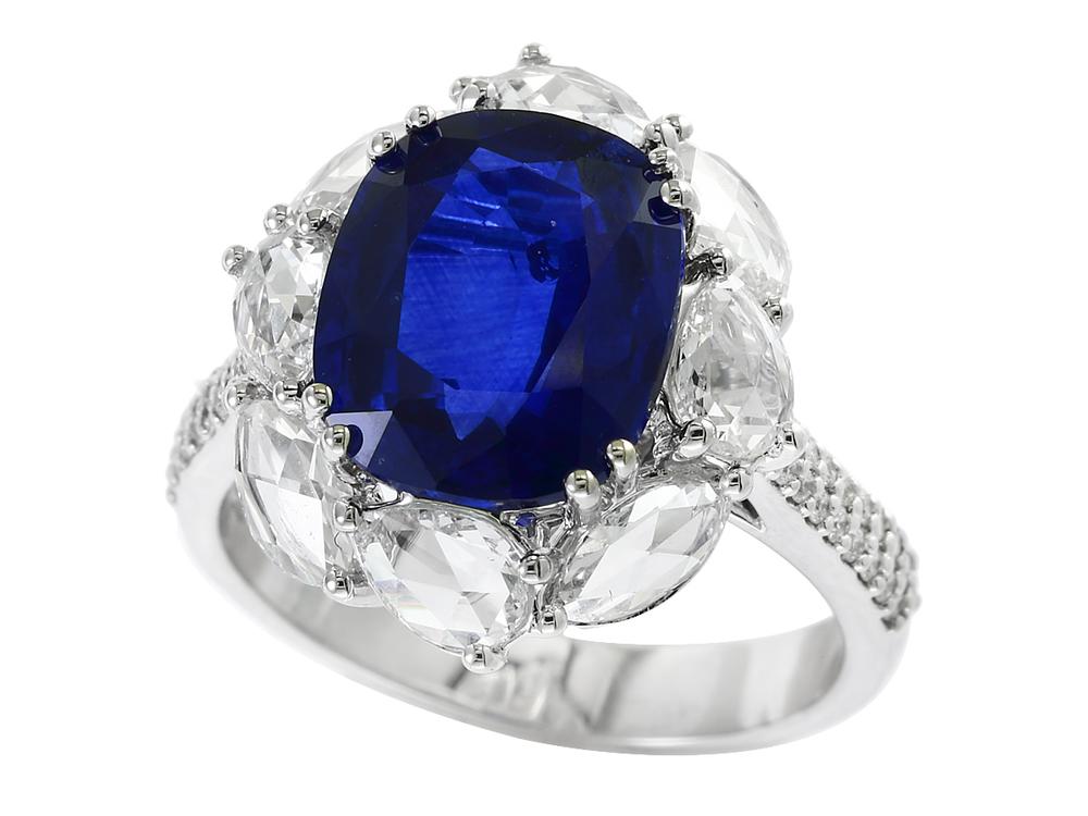 EFFY 18K WHITE GOLD NATURAL SAPPHIRE RING