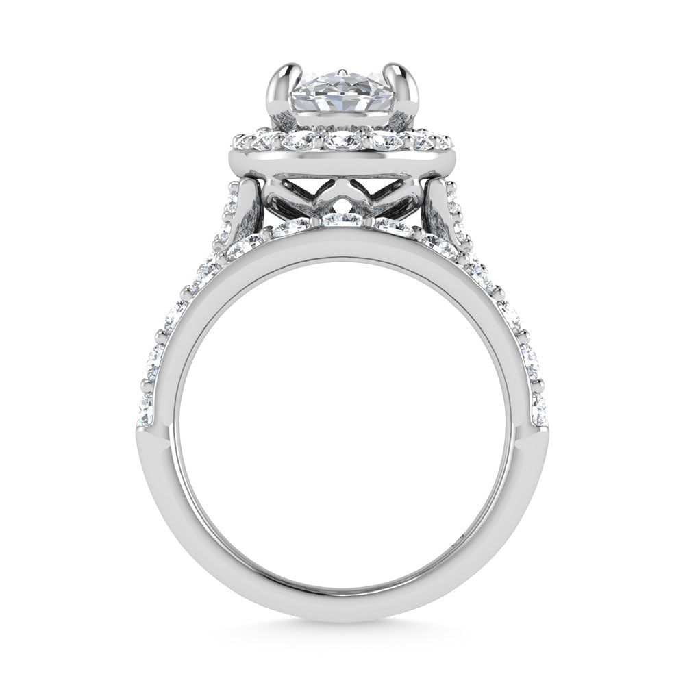 14K White Gold 4 7/8 Ct.Tw. Labgrown Diamond Bridal Ring (Center Oval)