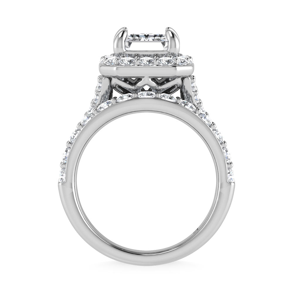 14K White Gold 4 7/8 Ct.Tw. Labgrown Diamond Bridal Ring (Center Radiant)