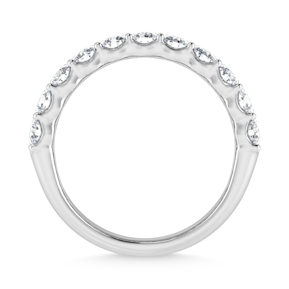 14K White Gold 3 Ct.Tw. Labgrown Diamond Round and Emerald Cut Fashion Band