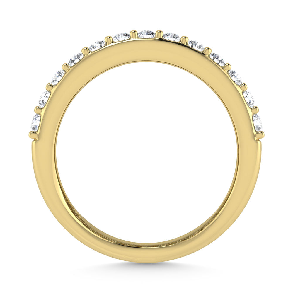 14K Yellow Gold 2 Ct.Tw. Labgrown Diamond Round and Baguette Cut Fashion Band