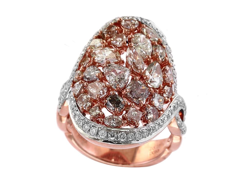 EFFY 18K ROSE GOLD WHITE AND PINK-DIAMOND RING