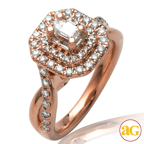 14KR 1.00CTW BAGUETTE DIAMOND BRIDAL RING -TWISTED