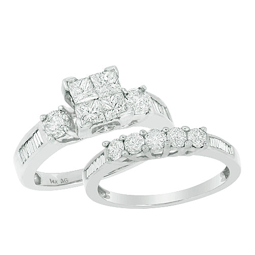 14KW 2.00CTW QUAD HEAD BRIDAL SET