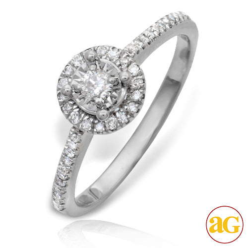 14KW 0.30CTW ILLUSION SET DIAMOND BRIDAL RING