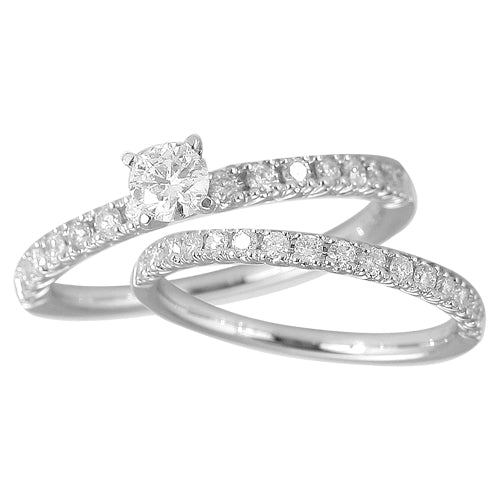 14KW 0.75CTW DIAMOND BRIDAL SET