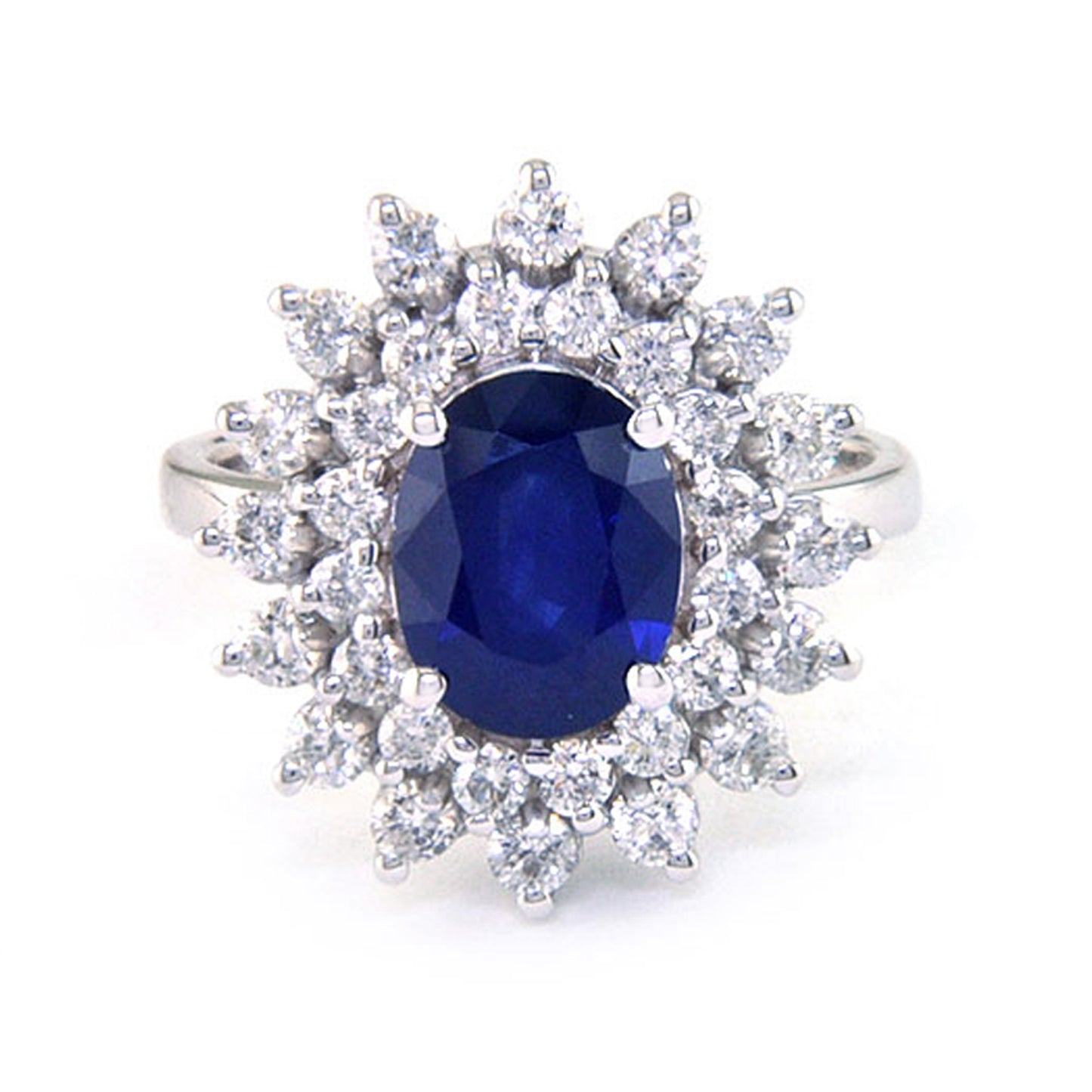 Effy 14K White Gold Diamond,Natural Sapphire Ring