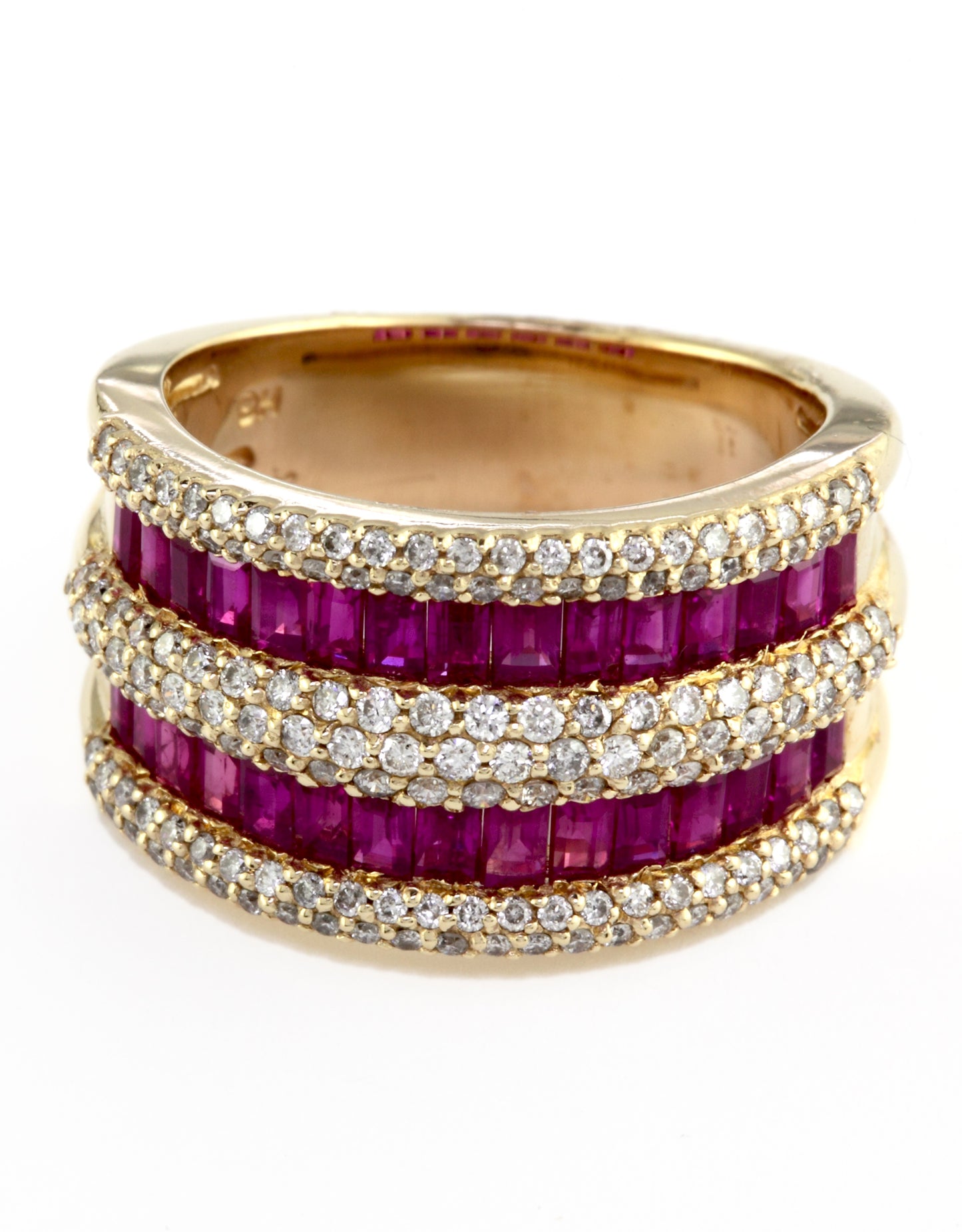 Effy 14K Yellow Gold Diamond,Natural Ruby Ring