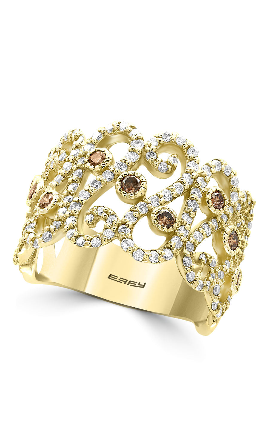 Effy 14K Yellow Gold Diamond,Espresso Diamond, Ring