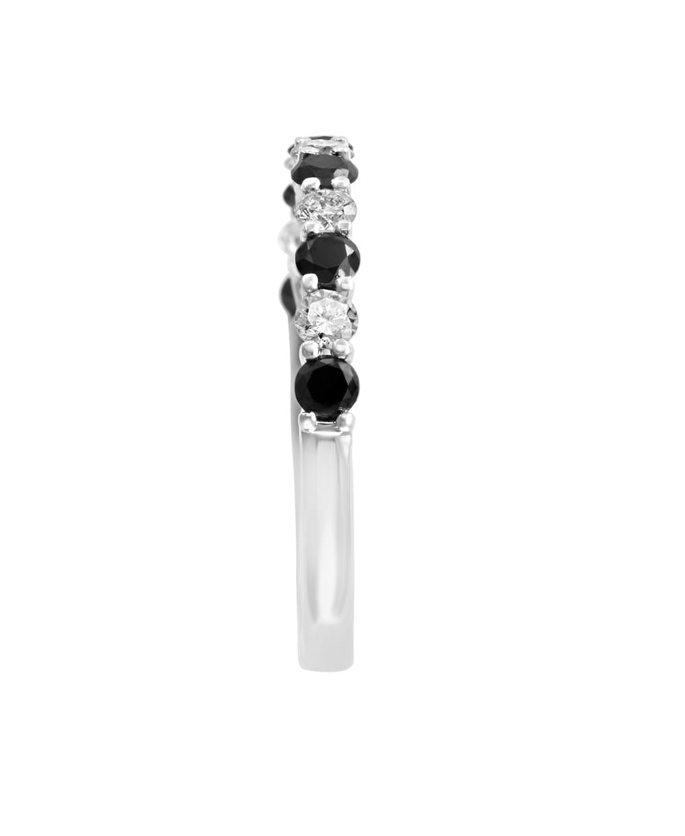 EFFY 14K WHITE GOLD DIAMOND,BLACK DIAMOND, RING
