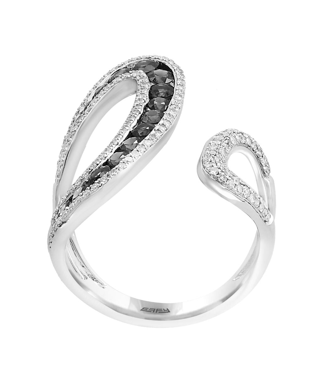 EFFY 14K WHITE GOLD DIAMOND,NATURAL SAPPHIRE RING