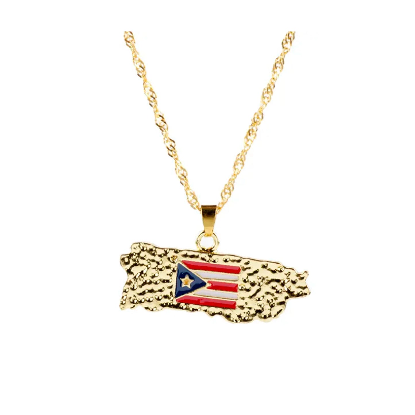 PUERTO RICO ISLAND FLAG PENDANT