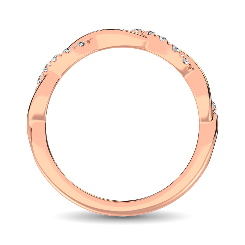 14K Rose Gold 1/20 Ct.Tw.Diamond Wedding Band