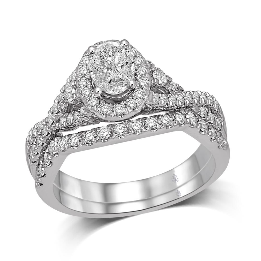 Lovecuts 14K White Gold 1 Ct.Tw.Diamond Bridal Ring
