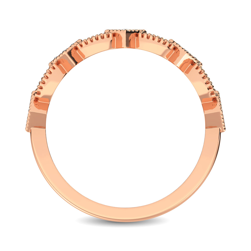 14K Rose Gold 1/6 Ctw Diamond Stackable Band