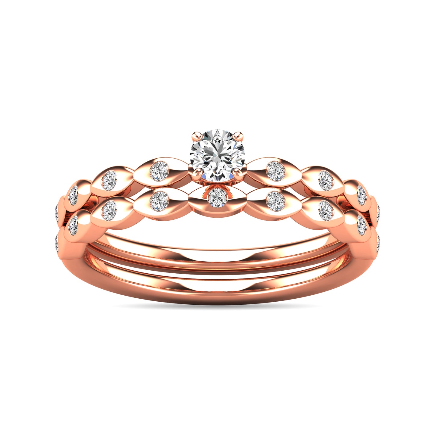 Diamond 1/3 ct tw Bridal Ring in 10K Rose Gold