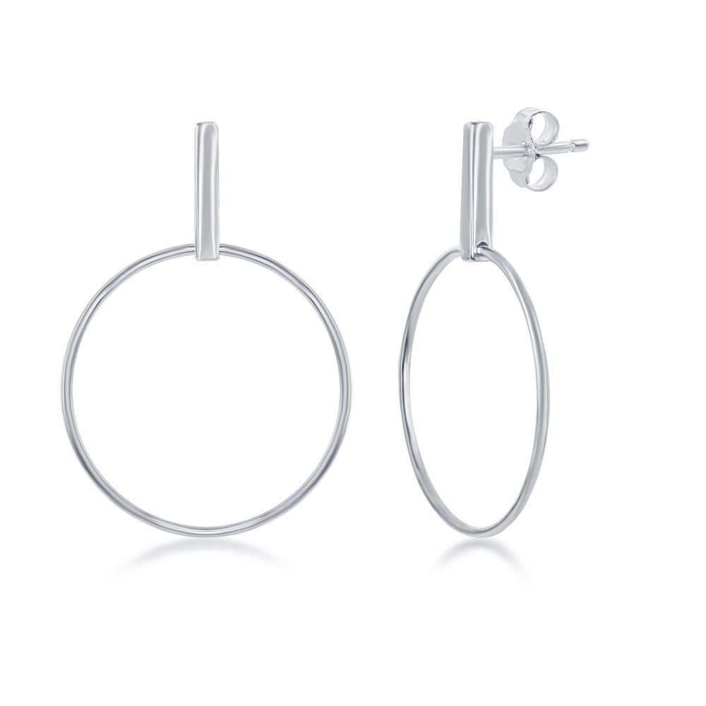 Sterling Silver Bar & Hoop Earrings