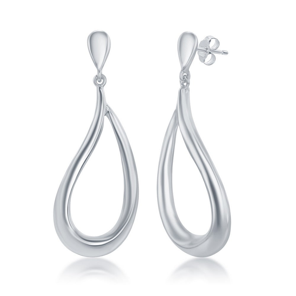 Sterling Silver Teardrop Dangling Earrings