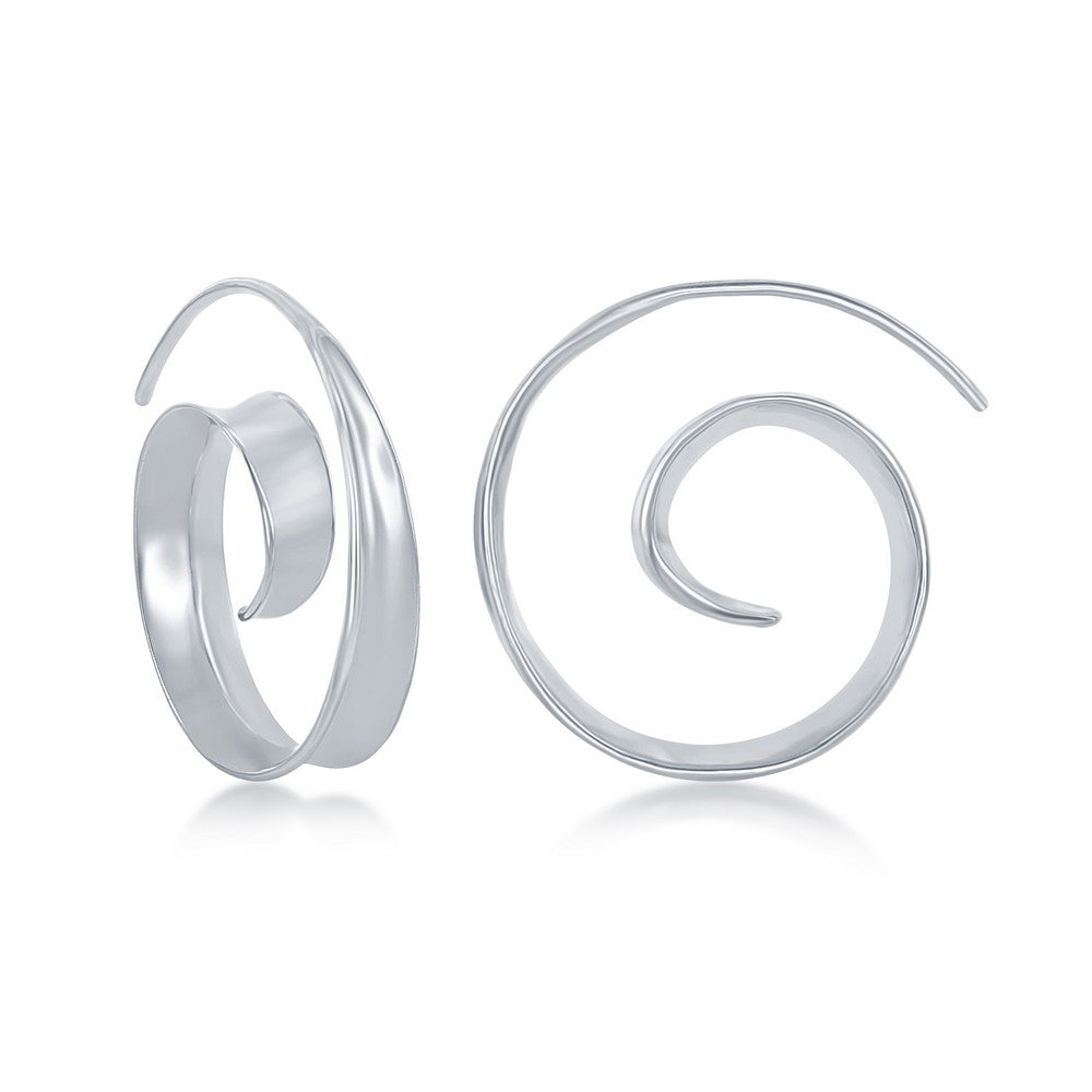 Sterling Silver Swirl Design Earrings