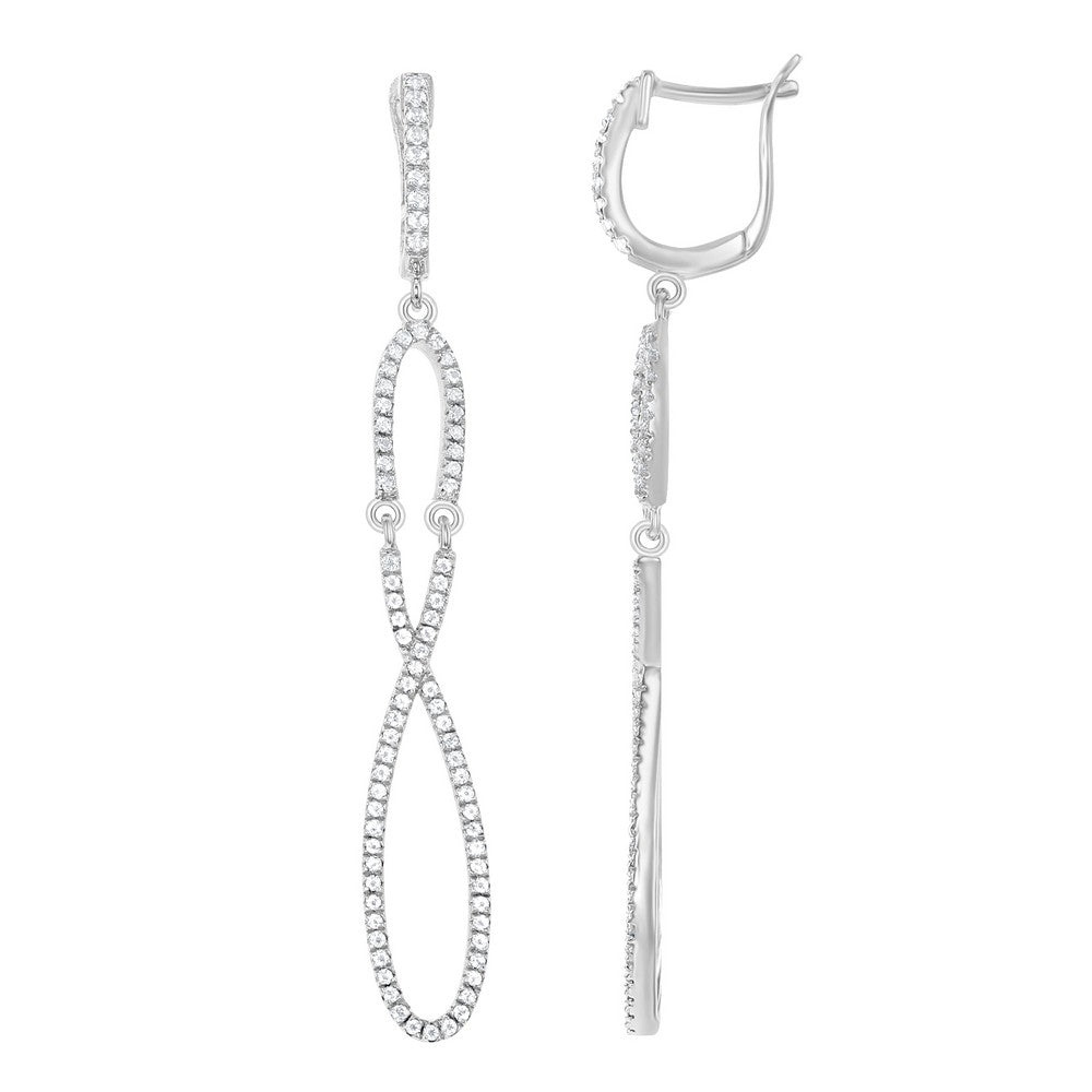 Sterling Silver Infinity White Topaz 1.35 cttw Earrings
