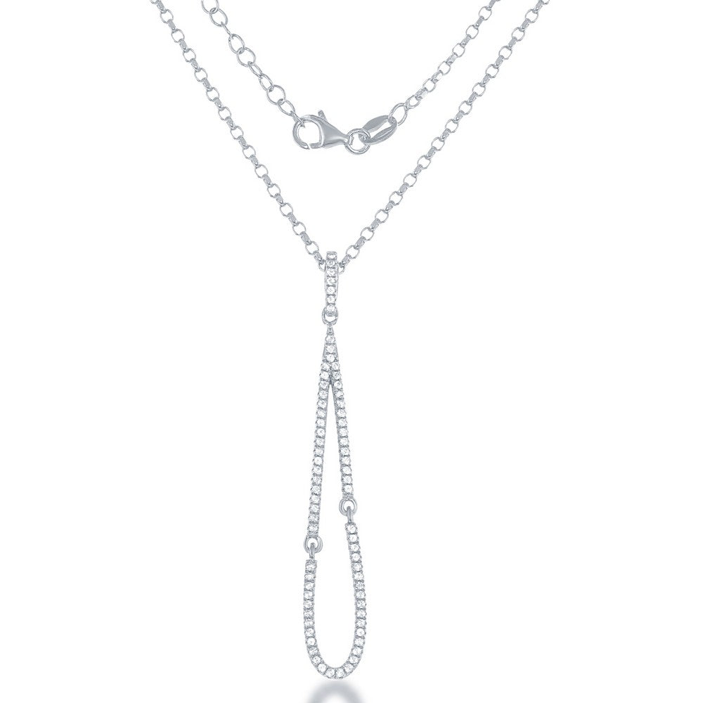 Sterling Silver White Topaz .576 cttw Teardrop Necklace