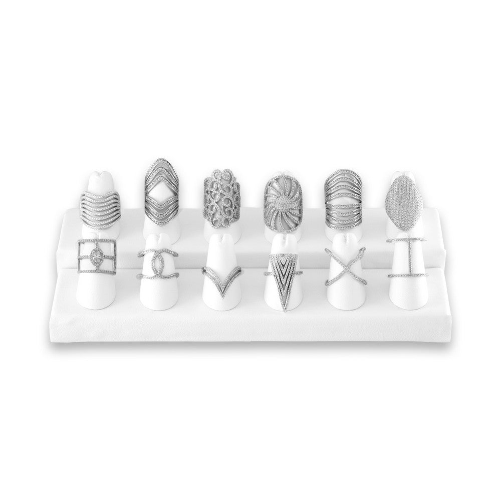 Sterling and CZ Statement Ring 12 piece Display