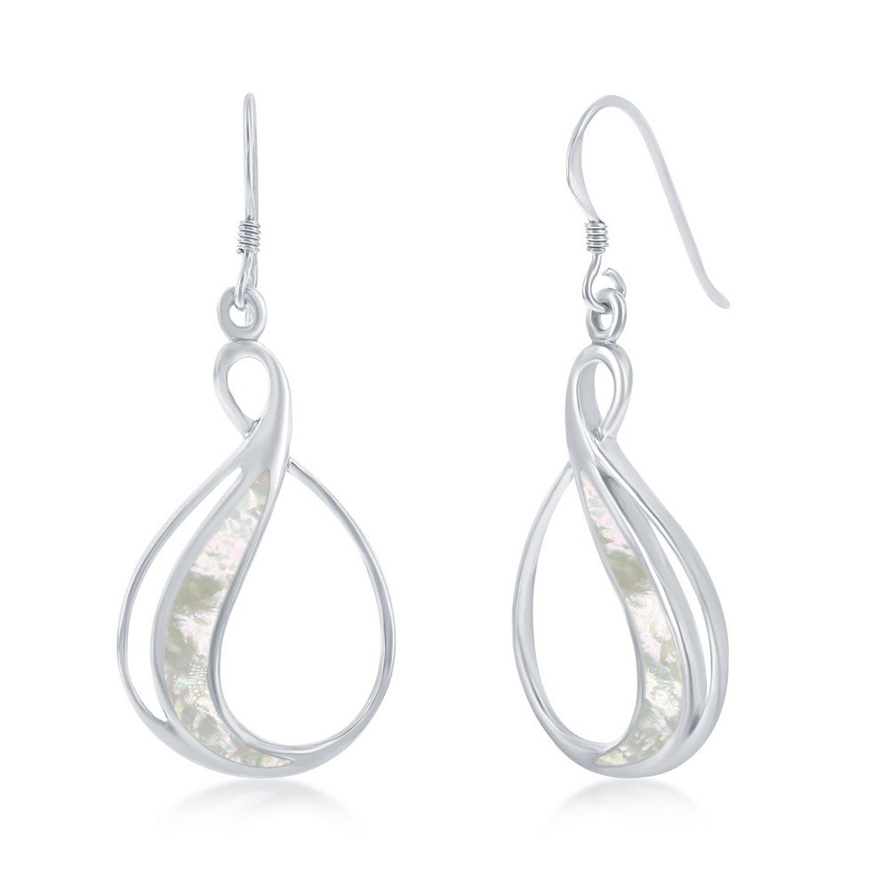 Sterling Silver Pearshaped White MOP Earrings