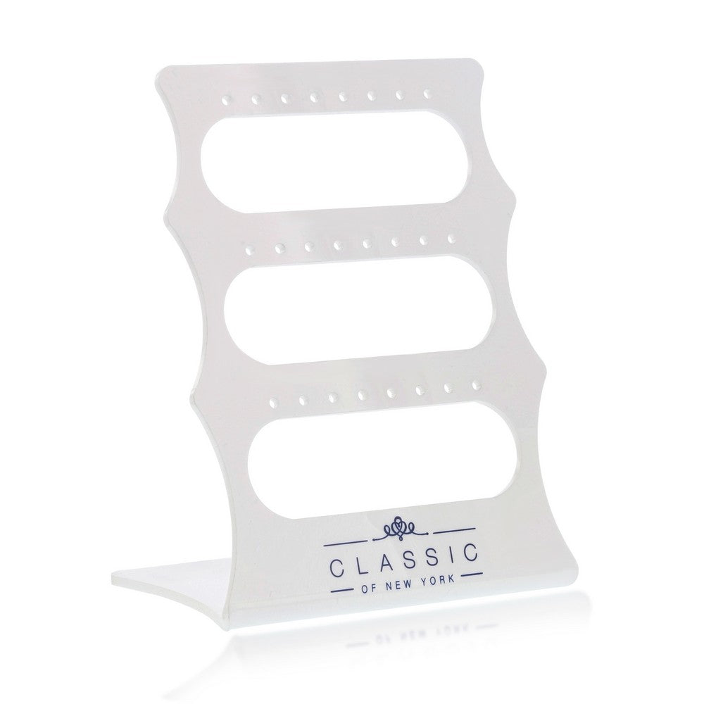 12 Earring Slots, White Acrylic Earring Display