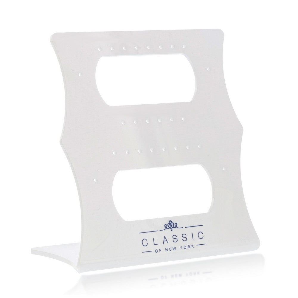 11 Slot Stud or Dangling Earrings, White Acrylic Display
