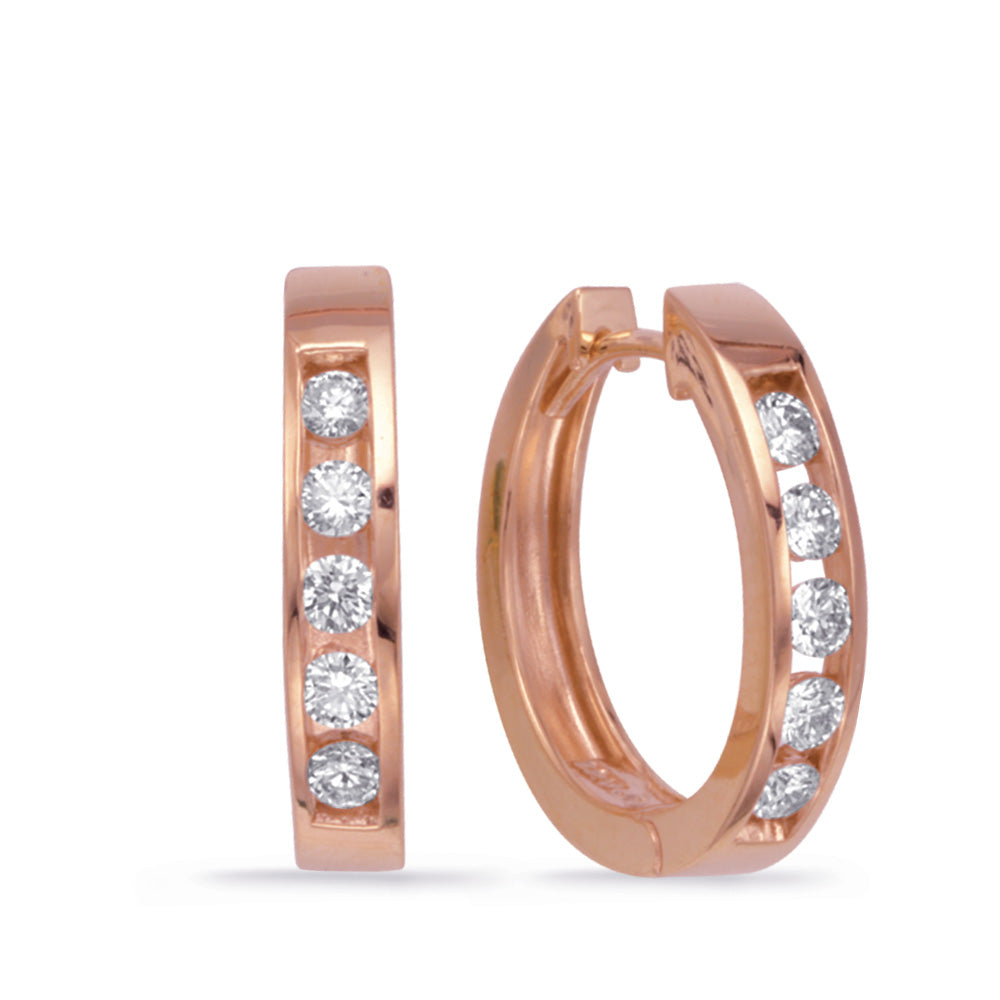 Rose Gold Diamond Earring