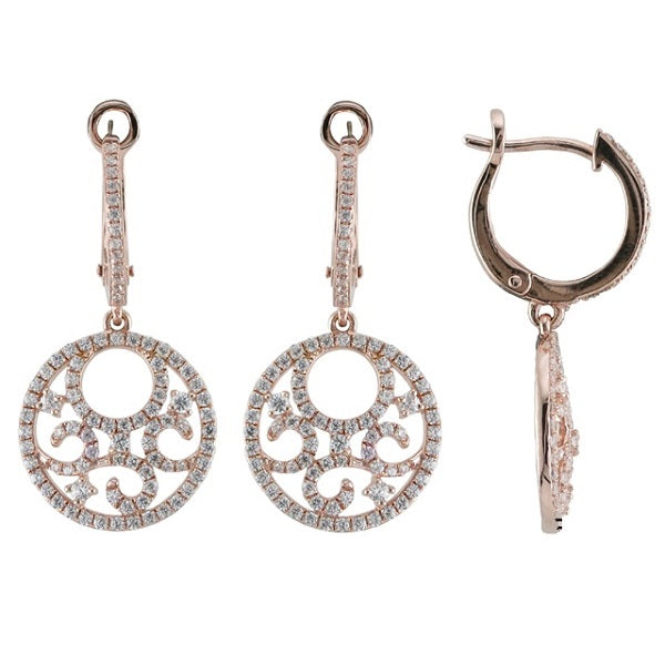 Rose Gold Diamond Hoop Earring
