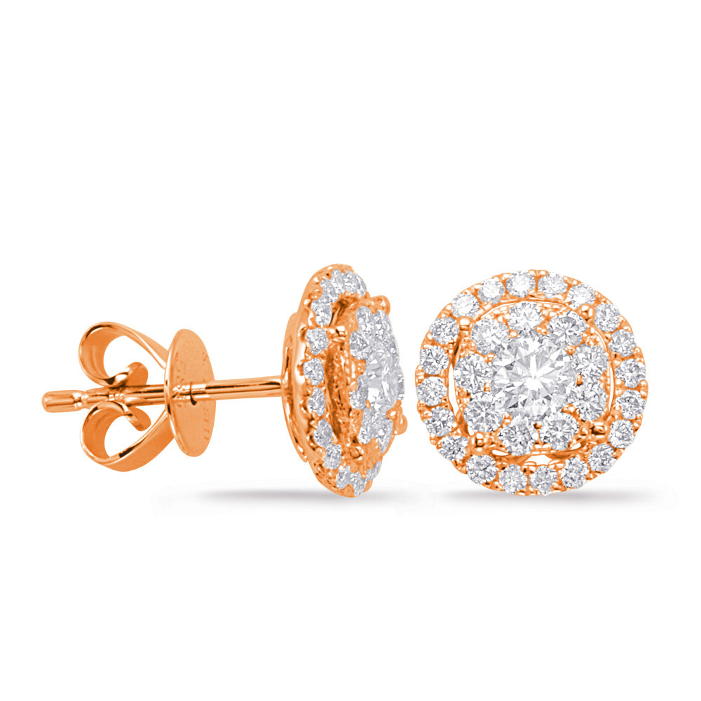 Rose Gold Diamond Earring 0.50cttw